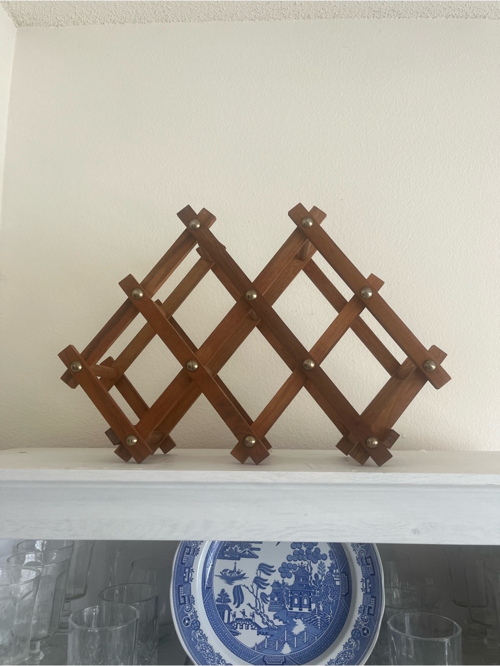 Vintage 100% Teak Wood Wine Rack